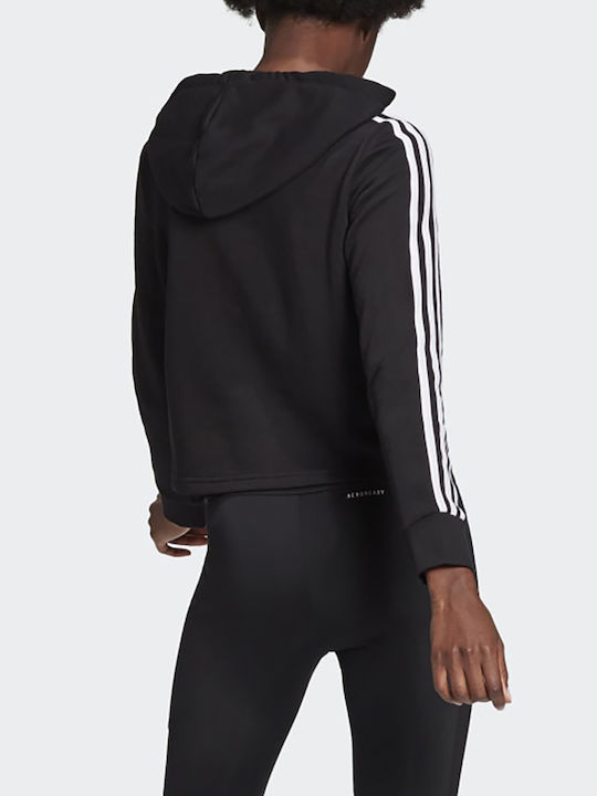 adidas Essentials 3-Stripes Sweatshirt Black with Hood