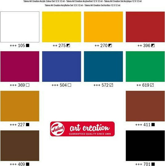 Royal Talens Art Creation Acrylic Acrylic Paint Set in Multicolour color 12ml 12pcs
