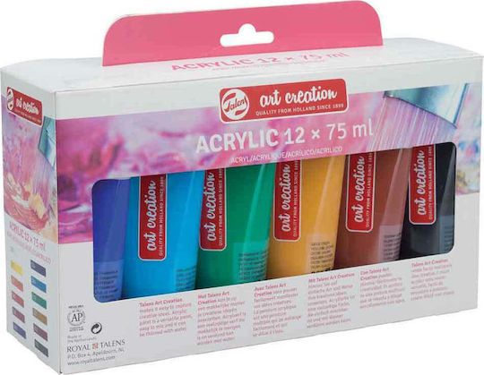 Royal Talens Art Creation Acrylic Acrylic Paint Set in Multicolour color 75ml 12pcs