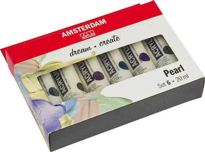 Royal Talens Amsterdam All Acrylics Portrait Acrylic Colours Set Pearl 20ml 6pcs