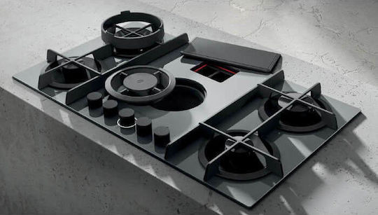 Elica Nikolatesla Flame GR/A/88 Gas Cooktop Autonomous with Hood 88x51εκ. Gray