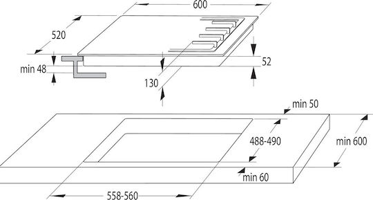 Gorenje Gw642cli Εστία Υγραερίου Αυτόνομη 60x52εκ. Μπεζ