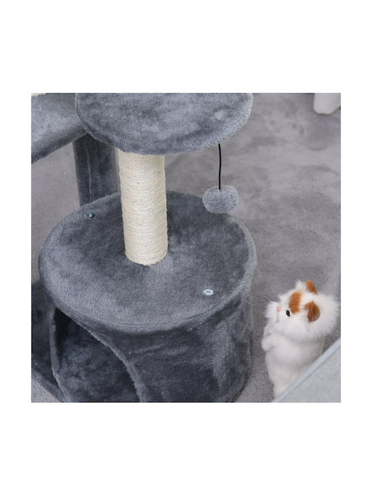 Pawhut Scratching Post Cat Trees Gray 3 levels 48x35x100cm