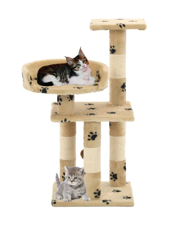 vidaXL Cat Tree With Sisal Scratching Posts Scratching Post Cat Trees Beige 4 levels 30x30x65cm