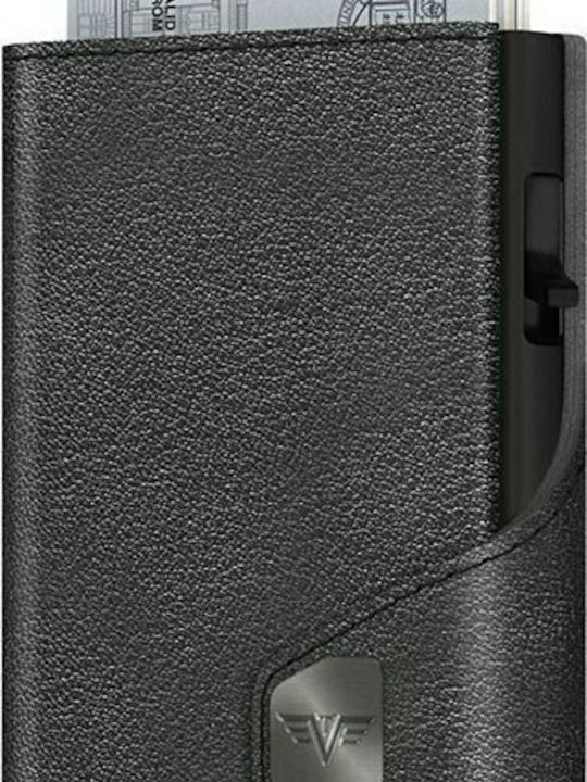 & Slide Pocket Coin Nappa Leather Men's Wallet Cards with RFID and Slide Mechanism Brown