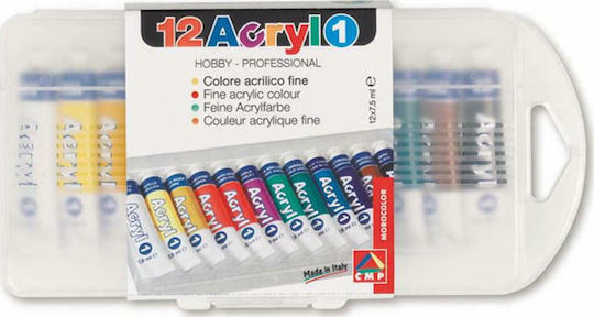 Primo Σετ Ακρυλικά Χρώματα Ζωγραφικής 7.5ml 12τμχ