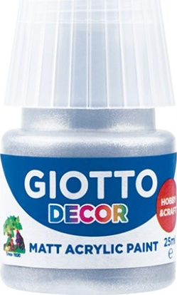 Giotto Decor Matt Ακρυλικό Χρώμα Ζωγραφικής Ασημί 25ml