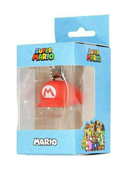 Bioworld Μπρελόκ Mario Hat 3D Πλαστικό Κόκκινο