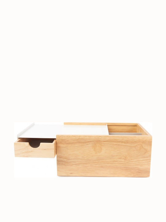 Umbra Stowit Wooden Jewellery Box with Drawer White 26x22.2x12.1cm