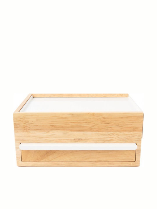 Umbra Stowit Wooden Jewellery Box with Drawer White 26x22.2x12.1cm