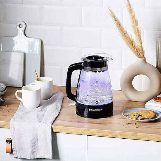 Russell Hobbs Classic Glass Βραστήρας 1.7lt 2400W Μαύρος
