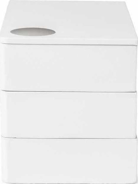 Umbra Spindle Jewellery Box Wooden with Drawer White 19x12.1x12.7cm