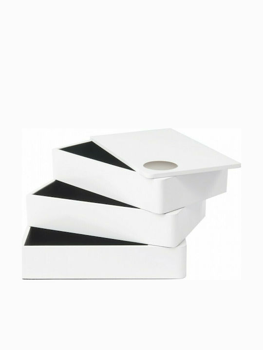 Umbra Spindle Jewellery Box Wooden with Drawer White 19x12.1x12.7cm