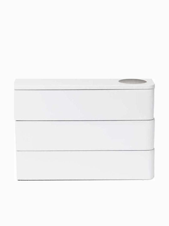 Umbra Spindle Jewellery Box Wooden with Drawer White 19x12.1x12.7cm