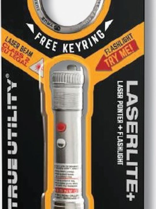 True Utility Schlüsselanhänger LaserLite Metallisch mit LED Rot