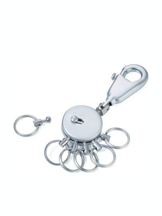 Troika Keychain Patent Metallic Silver