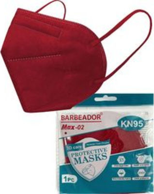 Max Barbeador Max-02 KN95 3D Care Protective Mask Schutzmaske FFP2 Burgundisch 1Stück