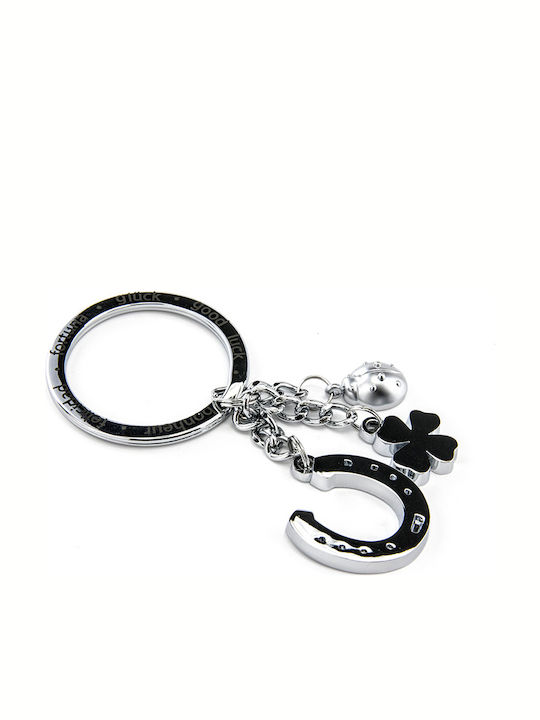 Troika Keychain Charm Glucksbringer Metallic Silver