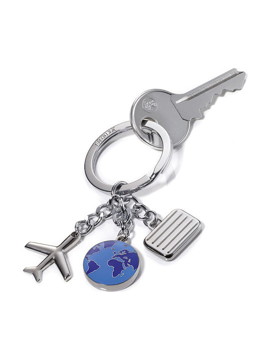 Troika Keychain Weltenbummler Metallic Blue