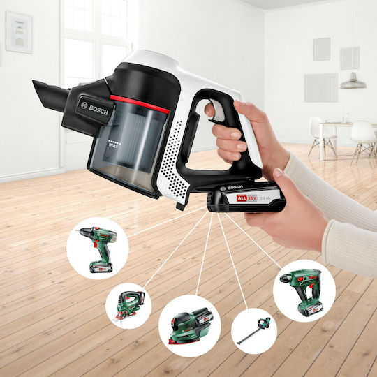 Bosch Unlimited Επαναφορτιζόμενη Σκούπα 2 σε 1 Stick & Χειρός 18V Ασημί