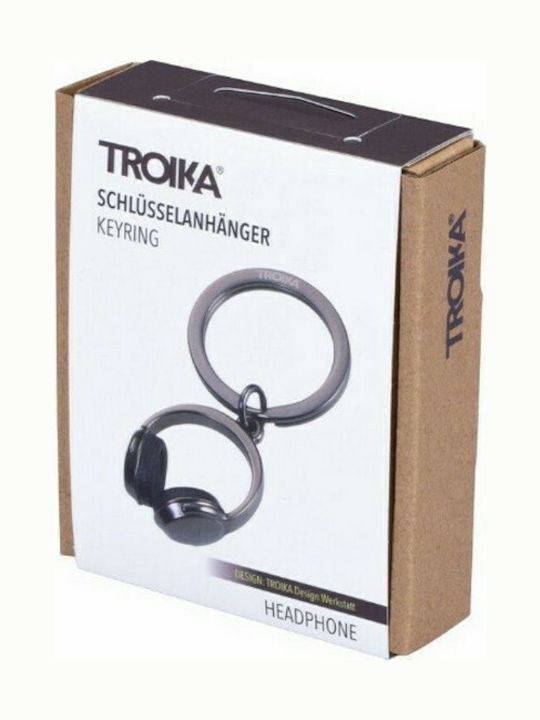 Troika Keychain Wallet Headphone Metallic Black