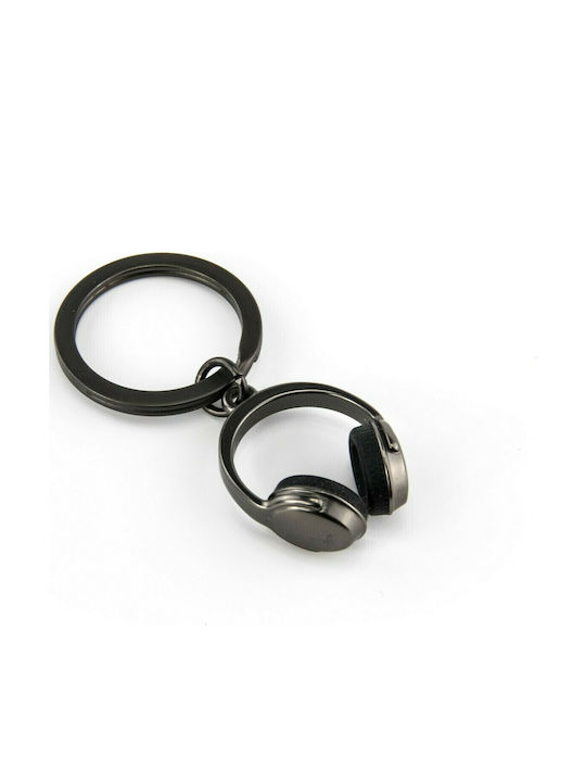 Troika Keychain Wallet Headphone Metallic Black