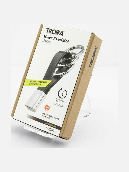 Troika Ключодържател Портфейл Twist Lock Кожен Черен