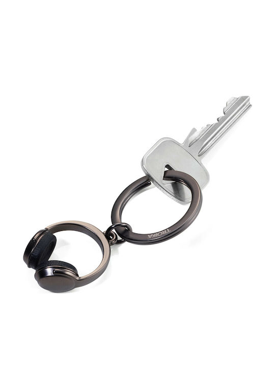 Troika Keychain Wallet Headphone Metallic Black