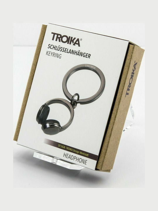 Troika Keychain Wallet Headphone Metallic Black