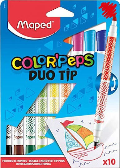 Maped Color'Peps Duo Tip Markere de Desen 2mm Set 10buc
