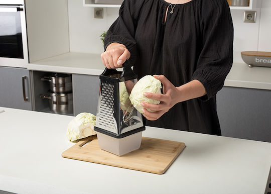 Nava Misty Cheese Grater from Stainless Steel with Container 30.8x13.2x30.8cm