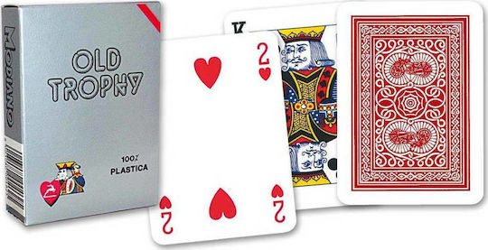 Modiano Old Trophy Poker Τράπουλα Πλαστική για Poker Κόκκινη