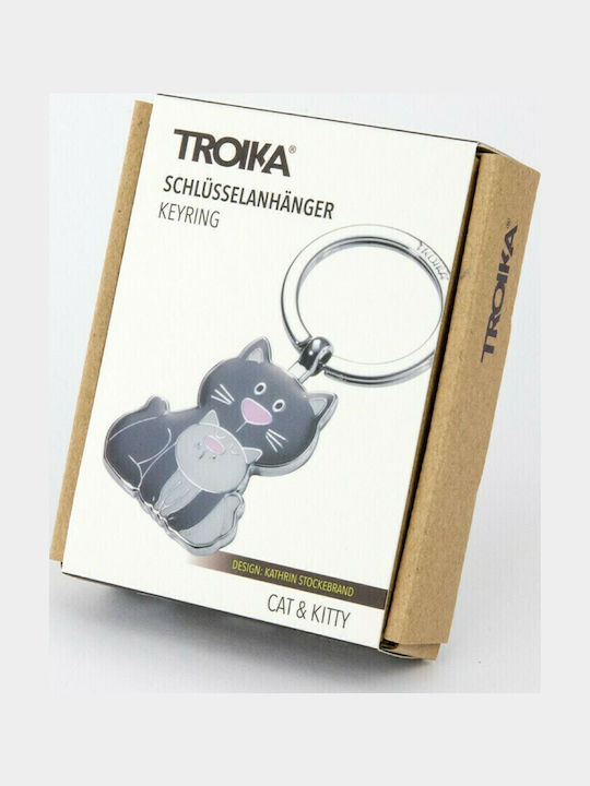 Troika Μπρελόκ Kitty Μεταλλικό Μαύρο
