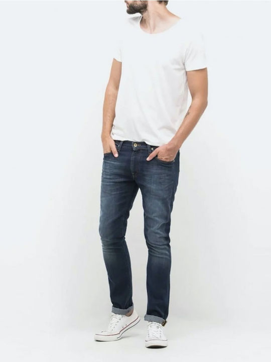 Luke Men's Jeans Pants Elastic with Slim Tapered Fit Blue
