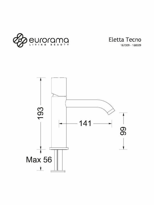 Eurorama Eletta Tecno Waschtischarmatur Black Brushed