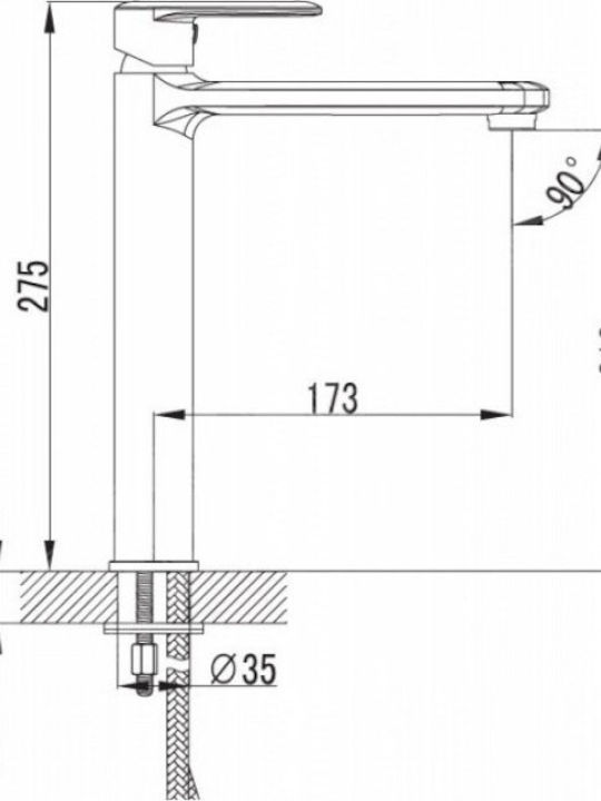 Karag Pearl Mixing Tall Sink Faucet Silver