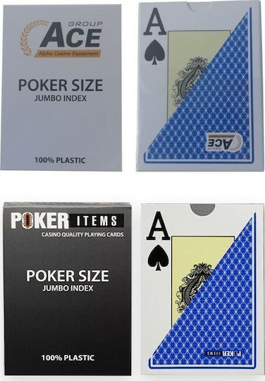 Pokeritems Jumbo Τράπουλα Πλαστική Μπλε