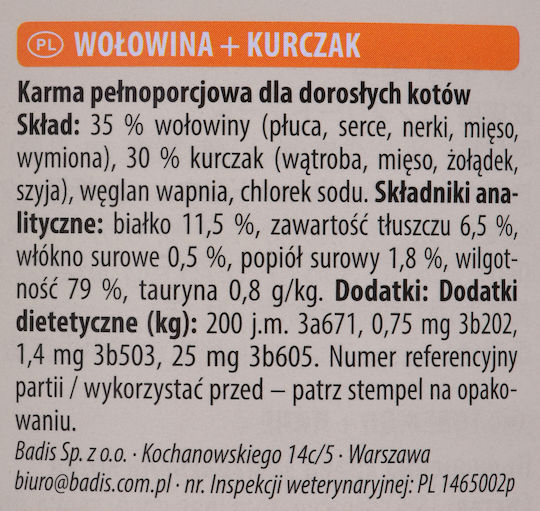 Animonda Carny Adult Υγρή Τροφή για Ενήλικες Γάτες σε Κονσέρβα με Βοδινό και Κοτόπουλο χωρίς Σιτηρά 800gr
