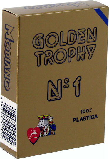 Modiano Poker Golden Trophy Τράπουλα Πλαστική για Poker Μπλε