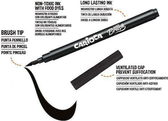 Carioca Super Brush Drawing Markers Thin Set 10pcs
