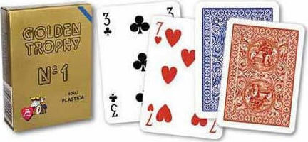 Modiano Poker Golden Trophy Τράπουλα Πλαστική για Poker Κόκκινη
