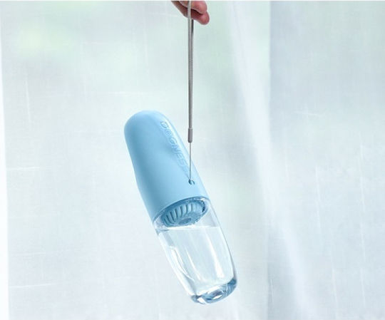 Dogness Travel Water Μπουκάλι από Πλαστικό ABS Νερού για Σκύλο & Γάτα με Βάση 300ml 26.5cm σε Μπλε Χρώμα