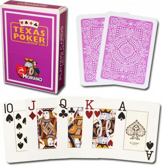 Modiano Texas Poker 2 Jumbo Playing Cards Plastic for Poker Purple
