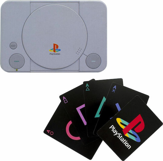 Paladone Playstation Collectible Playing Cards Laminated Black in Plastic Box