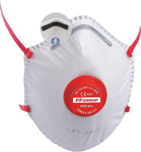 FFG V-220SLV Μάσκα Προστασίας FFP2 με Βαλβίδα Λευκή 36455 1τμχ