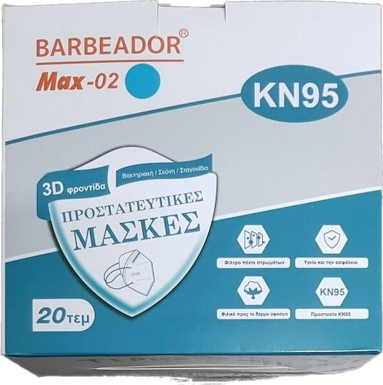 Max Disposable Protective Mask FFP2 Turquoise 20pcs