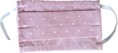 Melinen 21000301 Βαμβακερή Διπλή Μάσκα Προσώπου Dot Pink 1τμχ