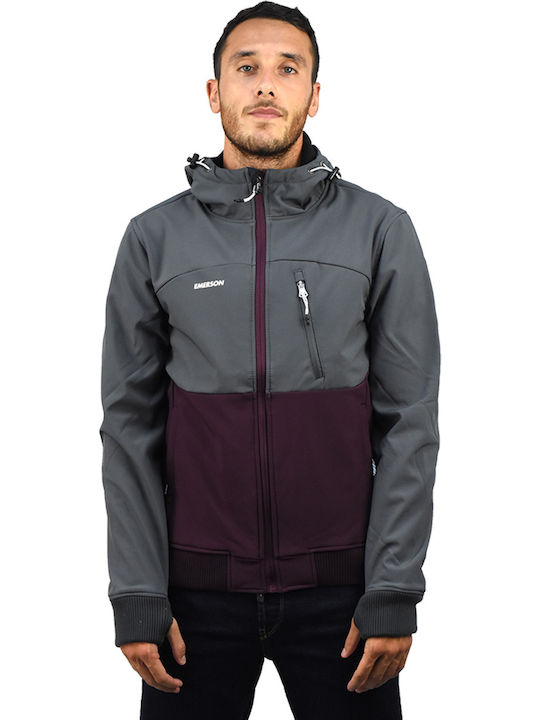 Winter Jacke Wine/Grey