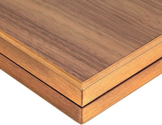 Manopoulos American Walnut Χειροποίητο Τάβλι Ξύλινο με Πούλια 38x38cm