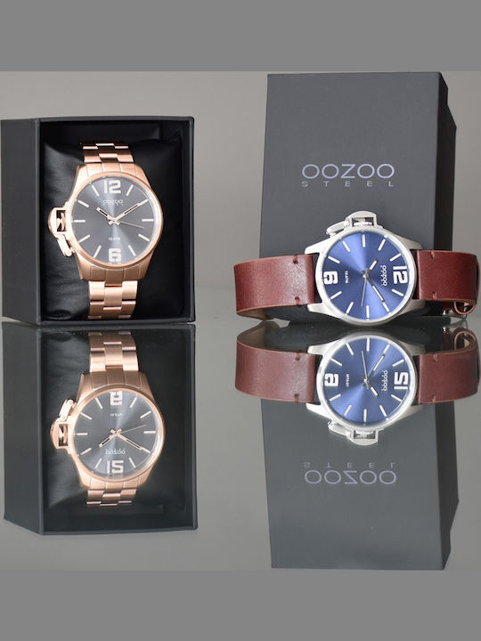Oozoo Men's Watch 48mm Battery With Gold Steel Bracelet